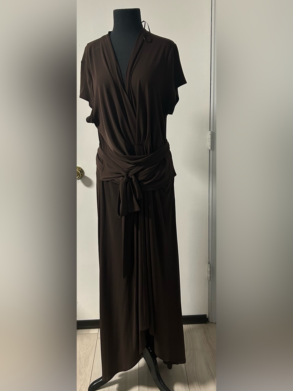 Michael Kors Brown Maxi Dress with Wrap Tie